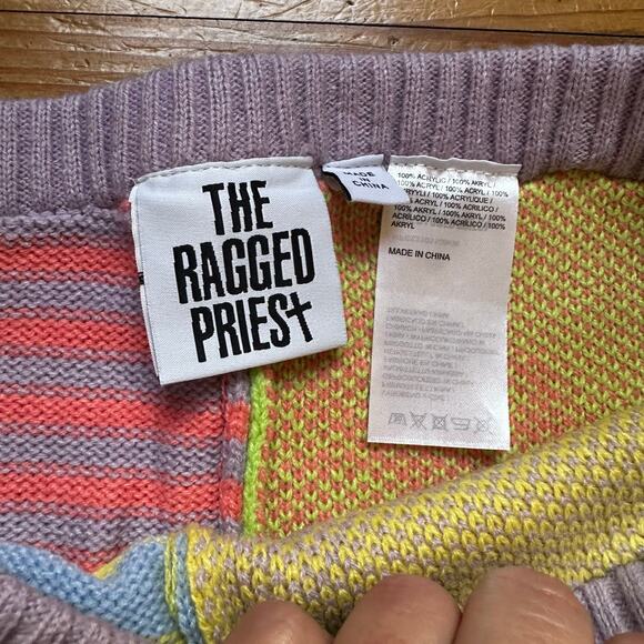 The Ragged Priest pastel colorful knit flair high rise pant SIZE M - Picture 4 of 5